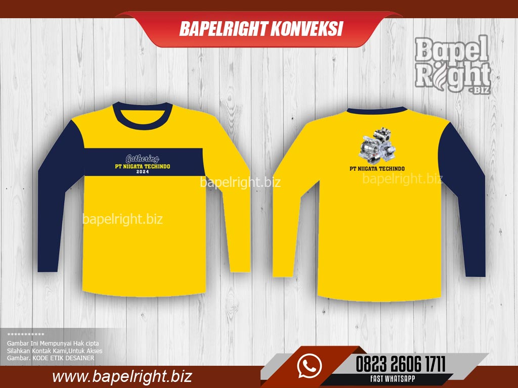 Kaos family gathering warna Navy kuning