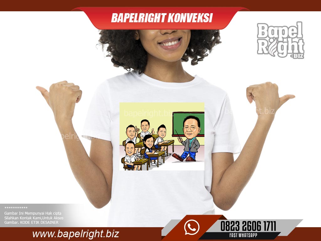 Desain Karikatur Kelas atau Guru Kaos Study Tour