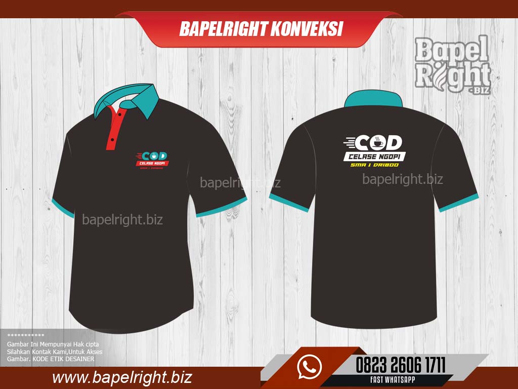 Desain baju kelas keren depan belakang