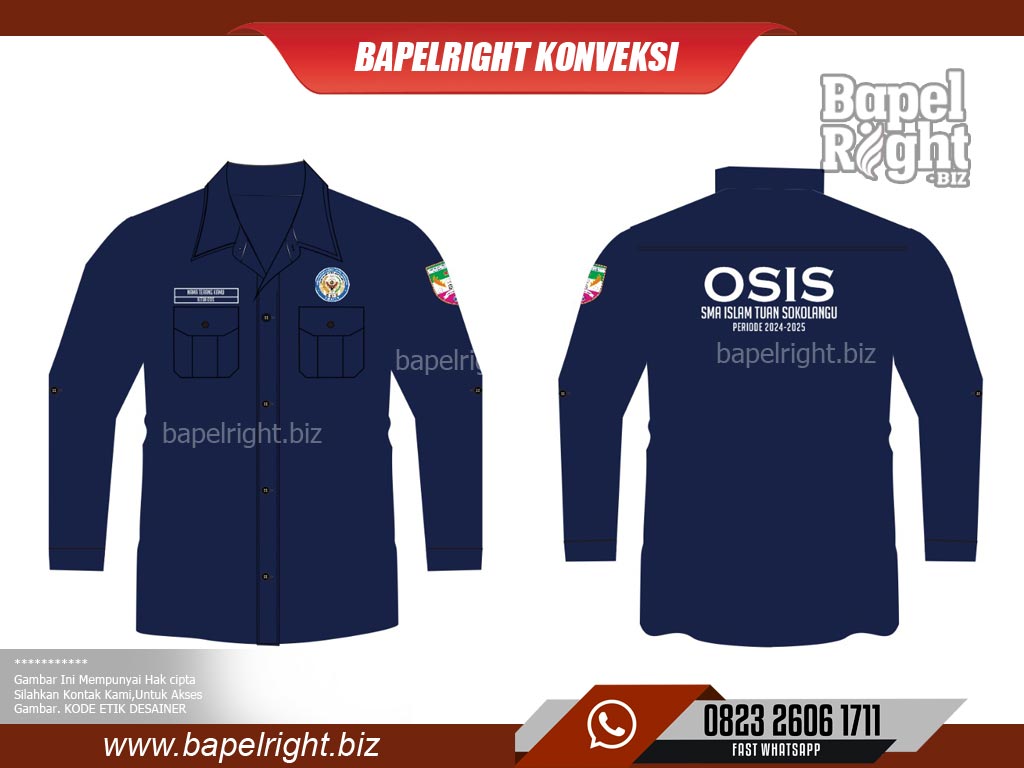 PDH Osis SMA warna navy dongker