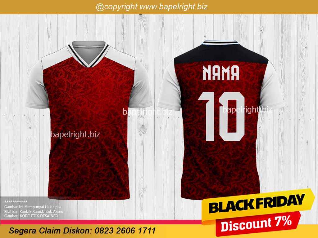 Desain jersey bola warna merah