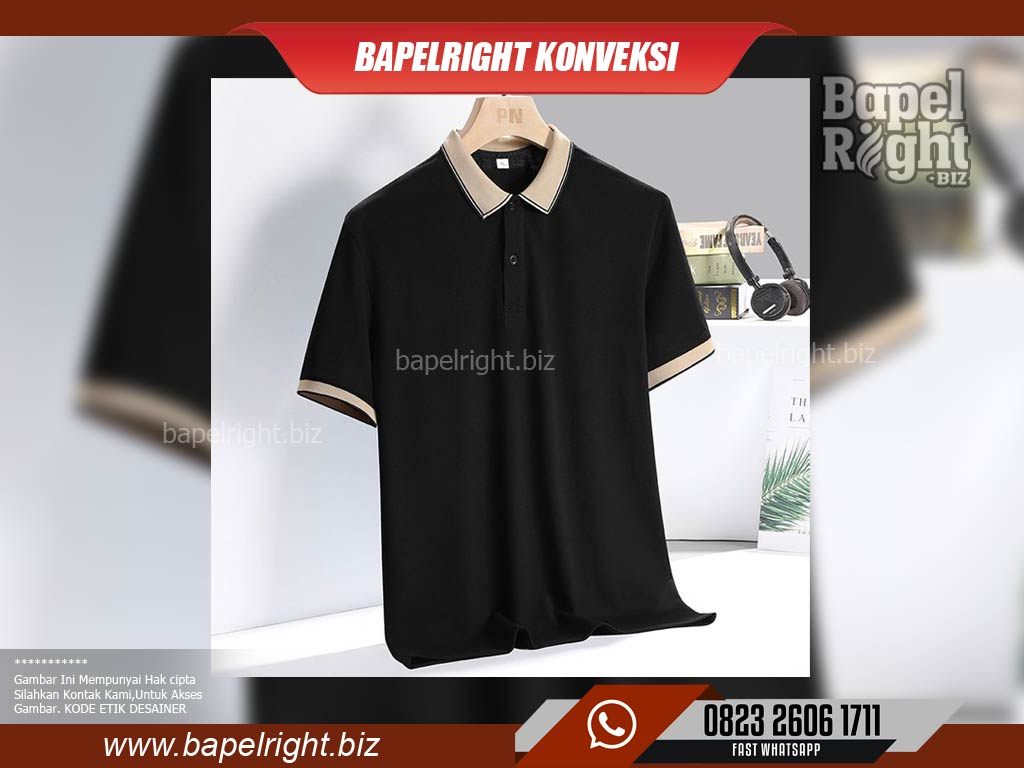 kaos kerah hitam polos