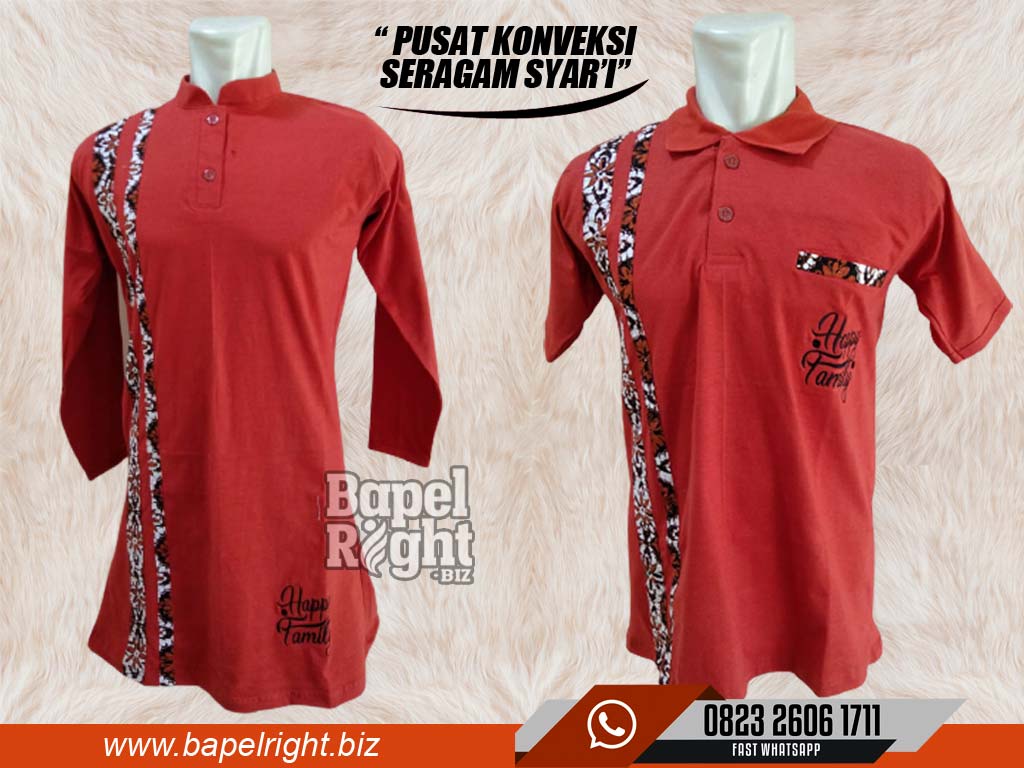 kaos polo kombinasi batik