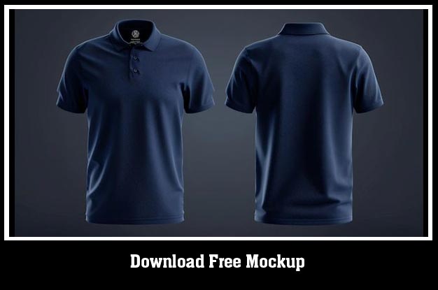 kaos polo navy depan belakang