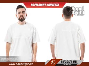 Kaos polos putih depan belakang